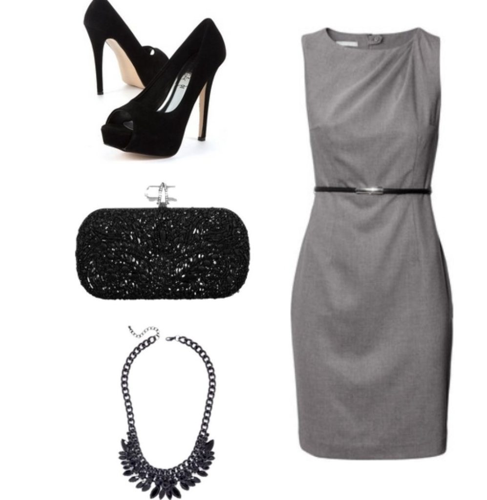 Zapatos para vestido gris de fiesta Sibra